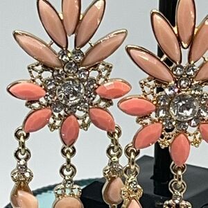 Baubles Gold Coral Crystal Dangle Earrings $16 ea or bundle 3/$25